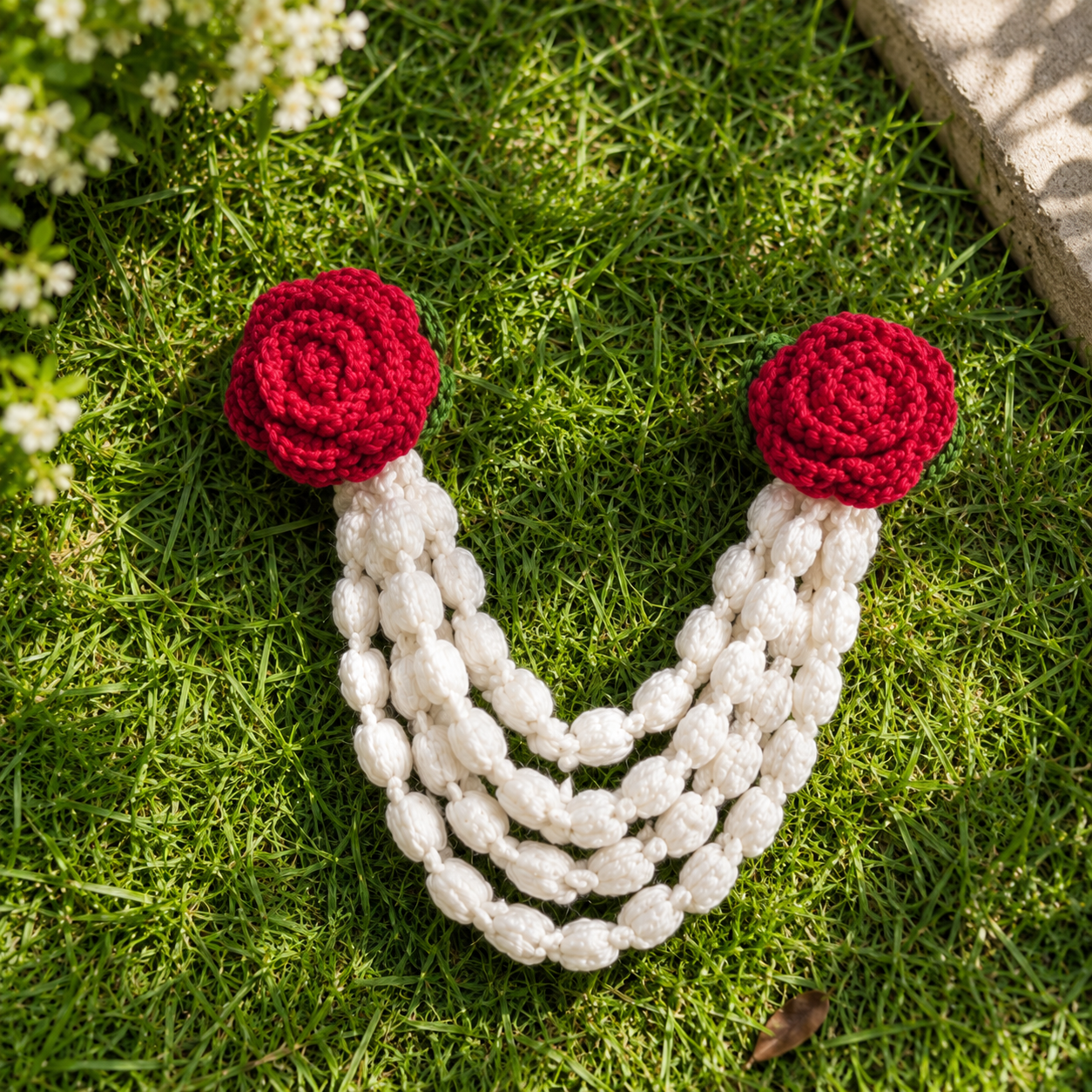 Crochet Rose & Motia Hair Accessory for Women