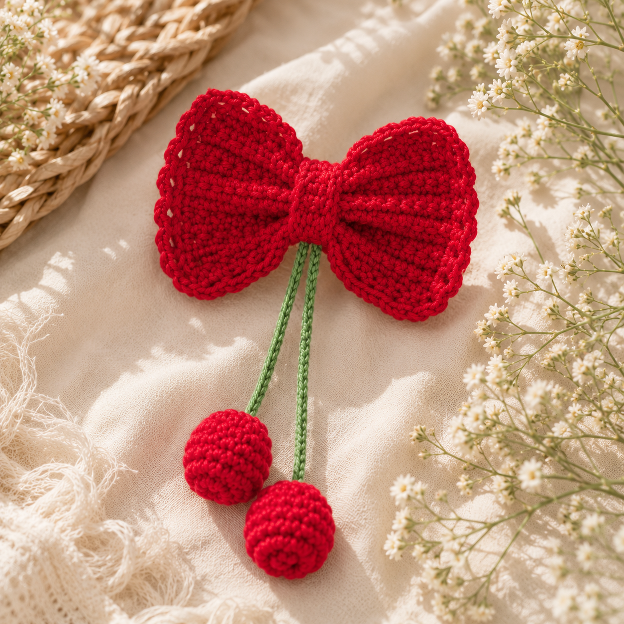 Red Bow Hair Clip for Women