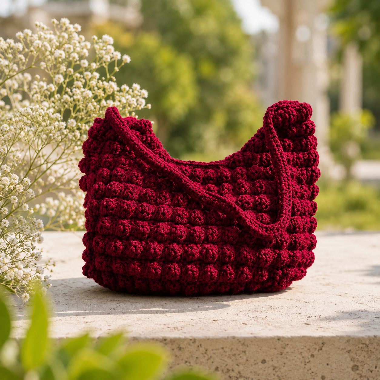 Handmade Crochet Shoulder Bag for Women