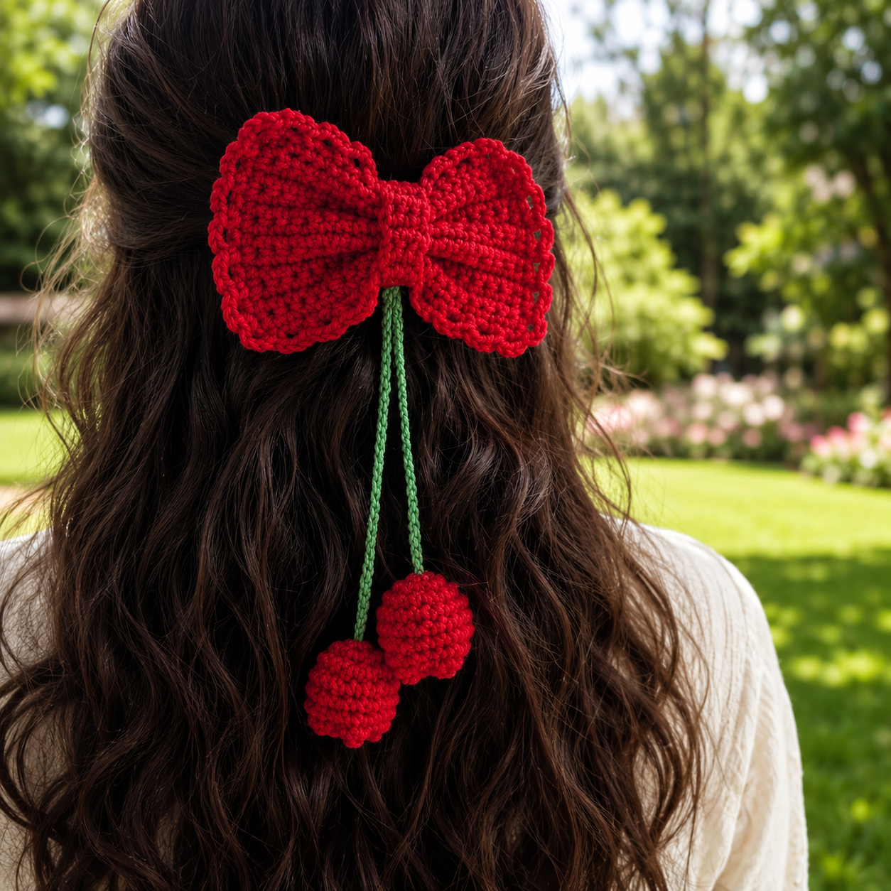 Red Bow Hair Clip for Women