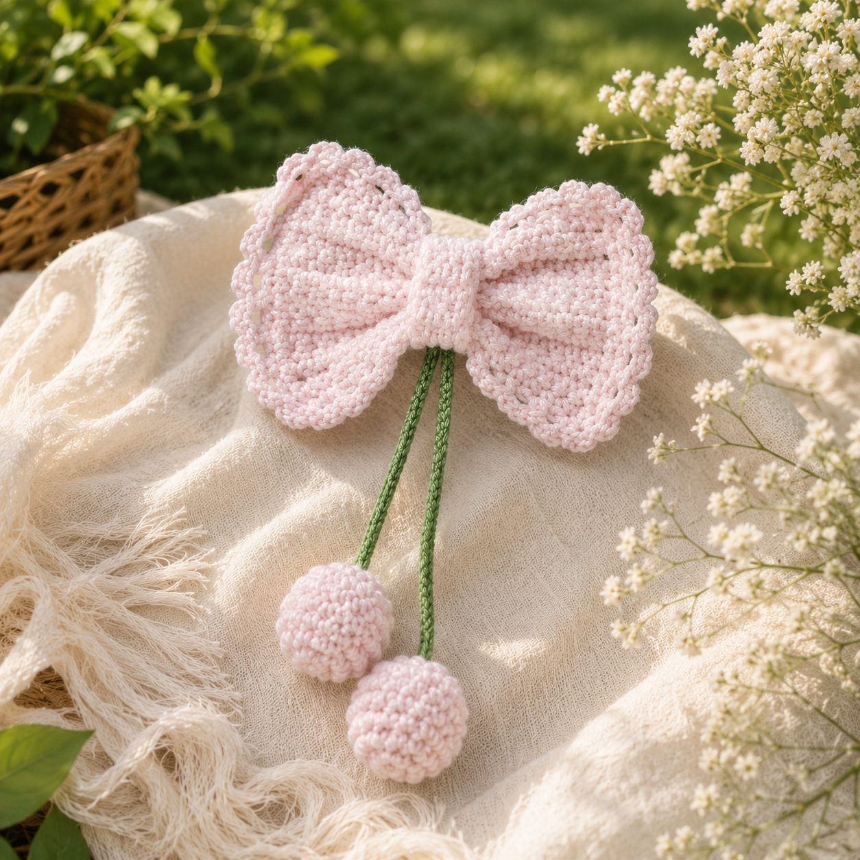 Red Bow Hair Clip for Women