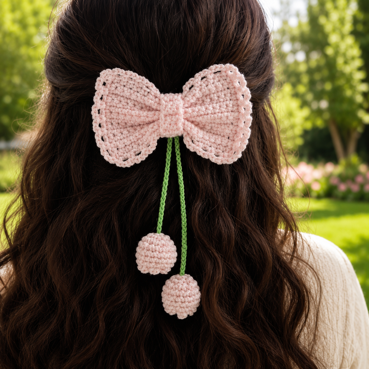 Red Bow Hair Clip for Women