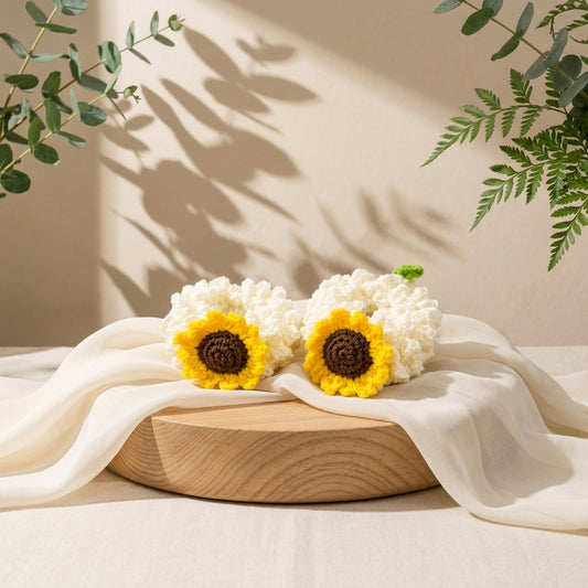 Handmade Crochet Sunflower Hand Gajra